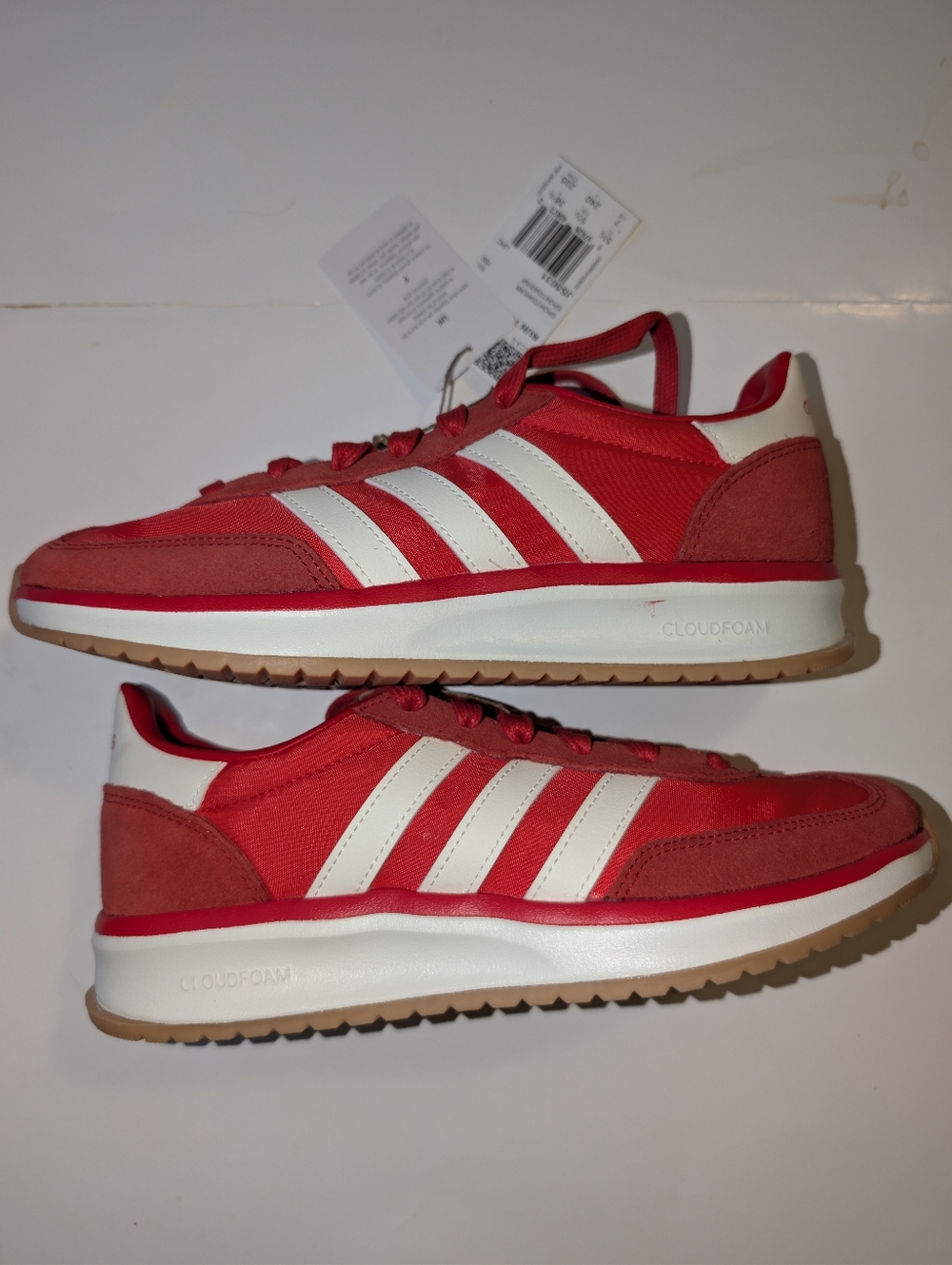 Adidas Run 70s 2.0 Cloudfoam Comfort Sneakers Red White  NWT Womens Size 7 - Picture 3 of 8